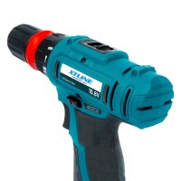 XTLINE Akku-Bohrmaschine 10,8 V, 25 Nm + 2x 2,0 Ah Akku-Pack + 13-teiliges Zubehörset