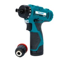 XTLINE Akku-Bohrmaschine 10,8 V, 25 Nm + 2x 2,0 Ah Akku-Pack + 13-teiliges Zubehörset