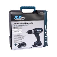 XTLINE Akku-Bohrmaschine 18 V, 35 Nm + 2 Akku-Packs 2,0 Ah + Box