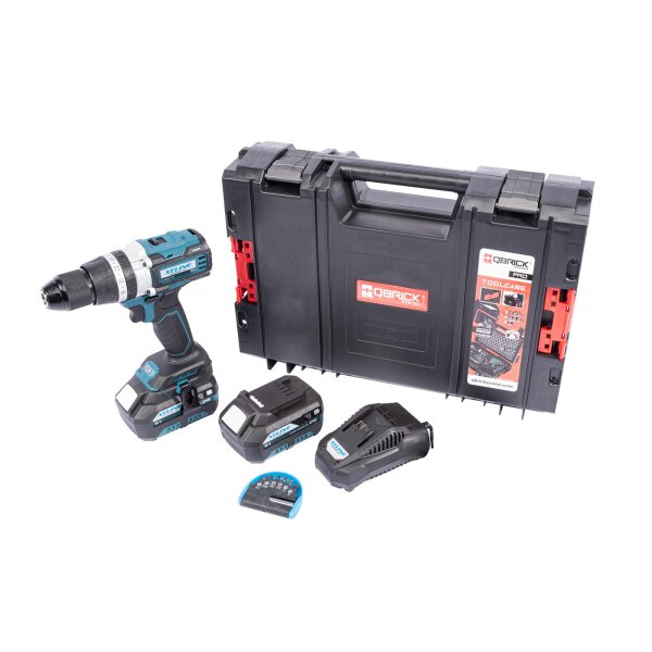 XTLINE Akku-Bohrmaschine 18 V, BRUSHLESS, 70 Nm + 2x Akku-Pack 5,0 Ah + Ladegerät 3,5 A + Box