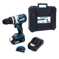 XTLINE Akkubohrmaschine BRUSHLESS 18 V, 65 Nm + Akku-Pack...