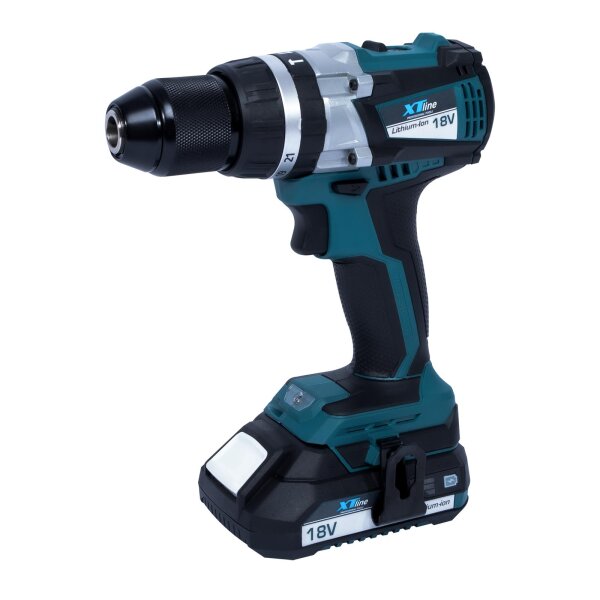 XTLINE Akku-Bohrhammer BRUSHLESS 18 V, 65 Nm + 2 Akku-Packs 2,0 Ah + Ladegerät 2,4 A
