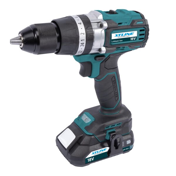 XTLINE Akku-Bohrhammer BRUSHLESS 18 V, 70 Nm + 2 Akku-Packs 2,0 Ah + Ladegerät 2,4 A