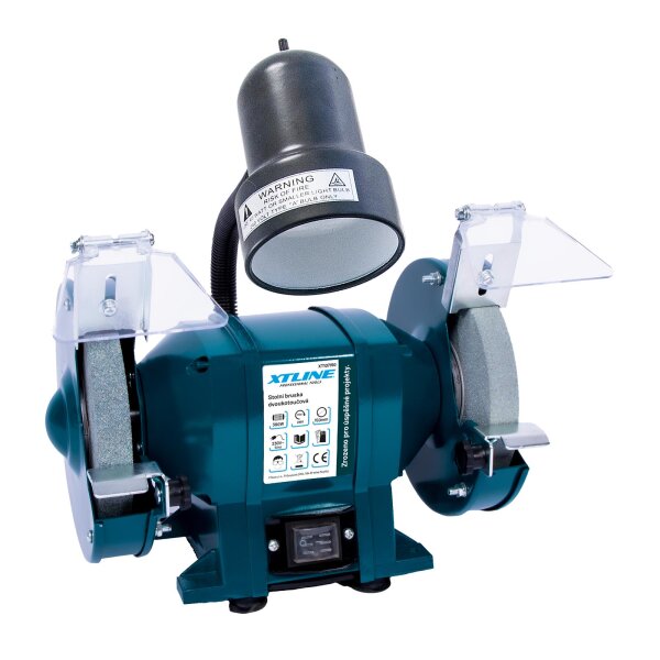 XTLINE Doppelscheiben-Schleifmaschine 300 W, 150 mm + 40 W Arbeitslampe